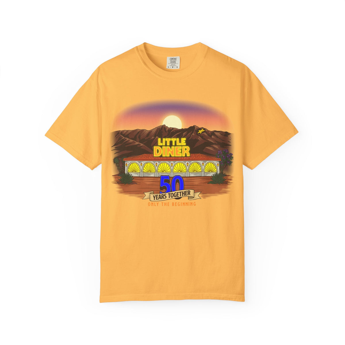 Little Diner 50th Anniversary T-shirt | Retro Sunset Diner Design