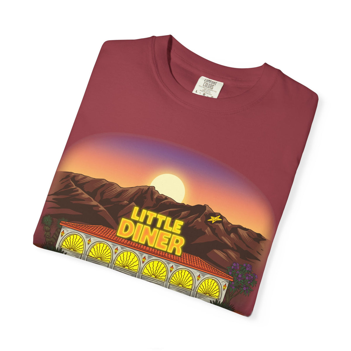 Little Diner 50th Anniversary T-shirt | Retro Sunset Diner Design