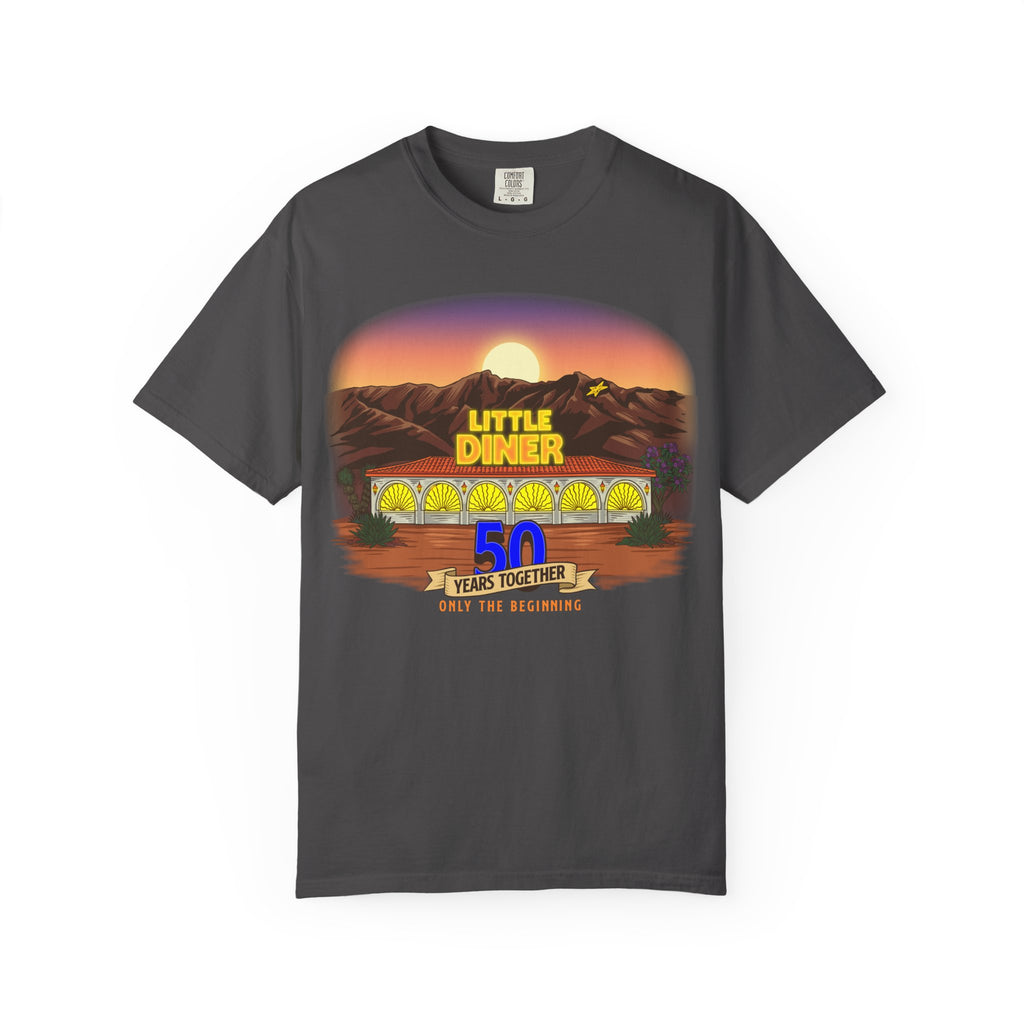Little Diner 50th Anniversary T-shirt | Retro Sunset Diner Design