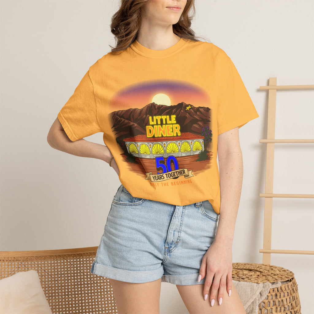 Little Diner 50th Anniversary T-shirt | Retro Sunset Diner Design